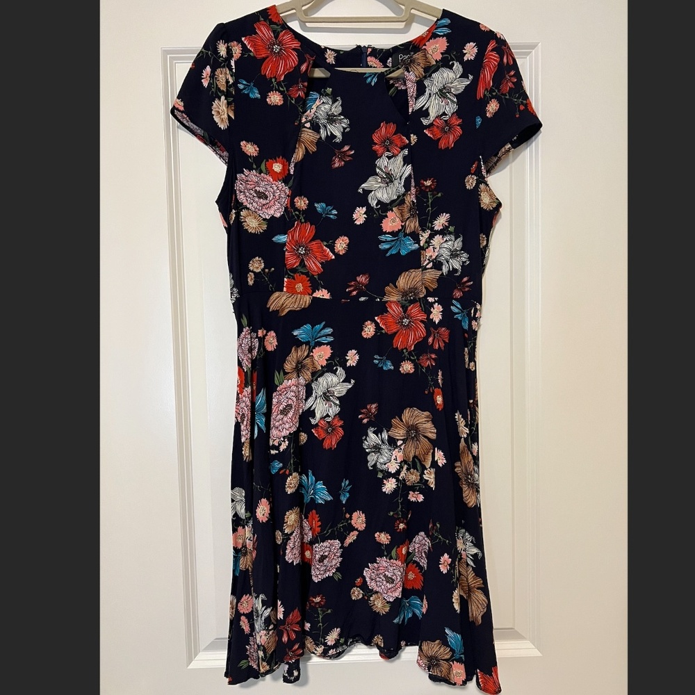 Papillon Navy Floral Mini Dress and original Belt Size L